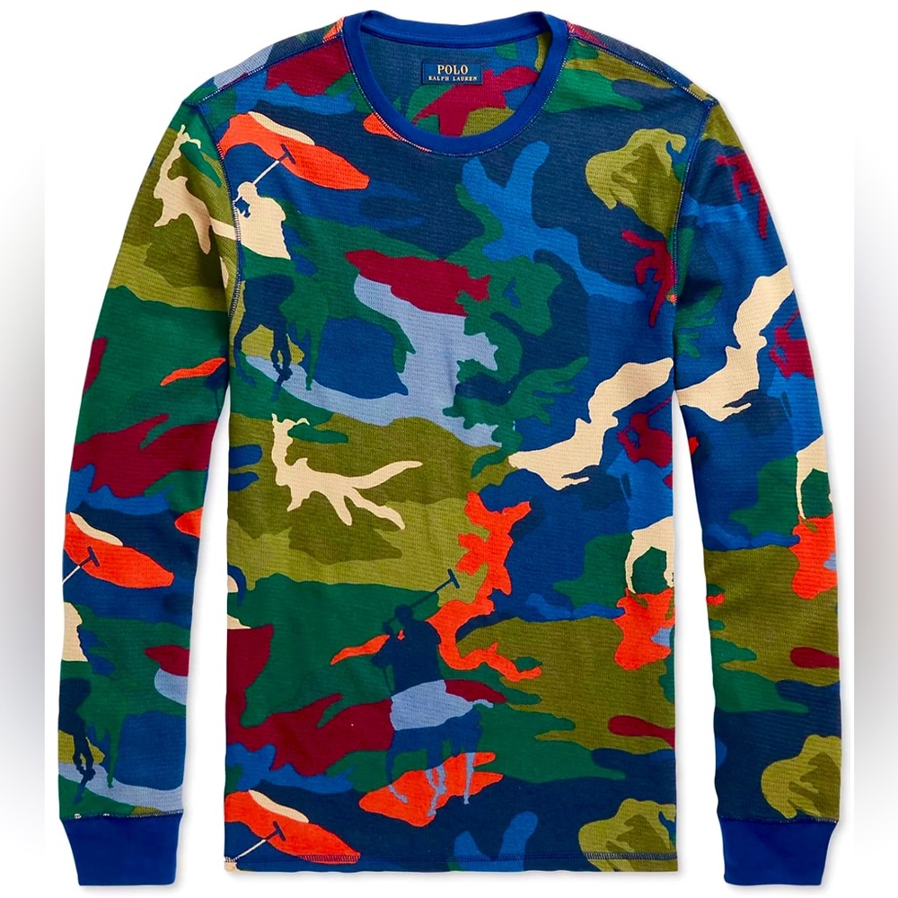 POLO RALPH LAUREN Men's Waffle-Knit Thermal long sleeve 
Shirt Size;L